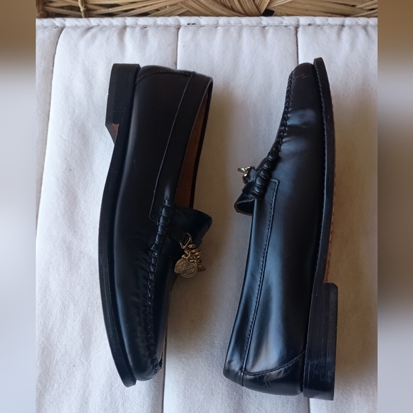 Weejuns Black Penny Loafers with Gold Accents_9 - Picture 7 of 8